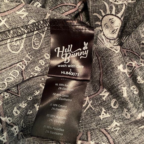 Hell Bunny Black and White Witchcraft Retro Pinup Dress. Size 1X. - Picture 6 of 6